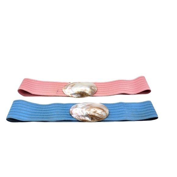 Vintage 80s Magical Mermaid Cinch Belt, 27” – 36”, Stretchy, Mermaid, Coastal - Picture 1 of 7